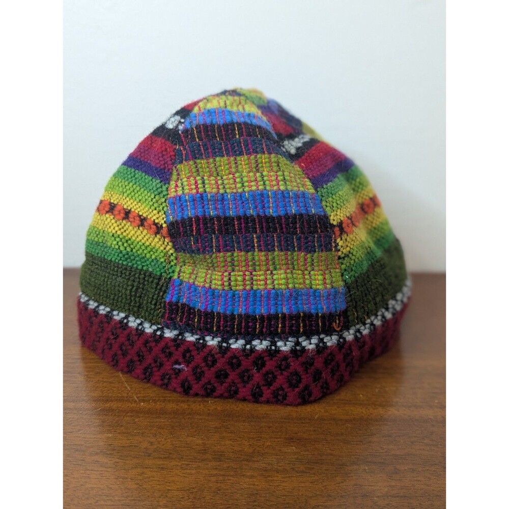 Woolen Knit Woven Beanie Multicolor Hippie Skater Hat - Picture 5 of 9